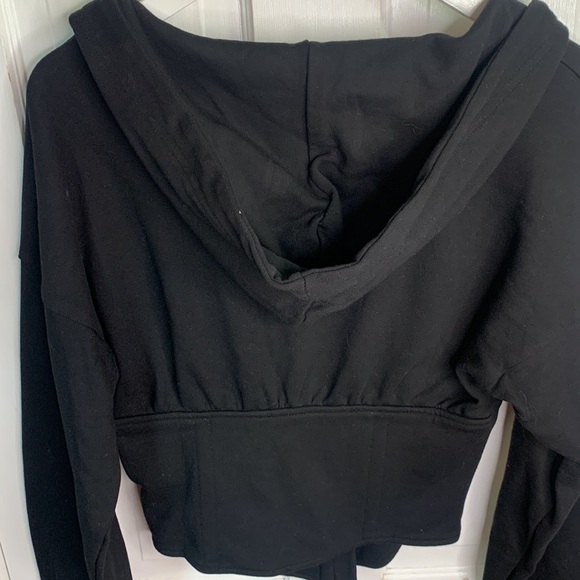 Akira Throw It Back Corseted Goth Black Hoody Punk Top Sweatshirt W-762 Sz S - Picture 9 of 9